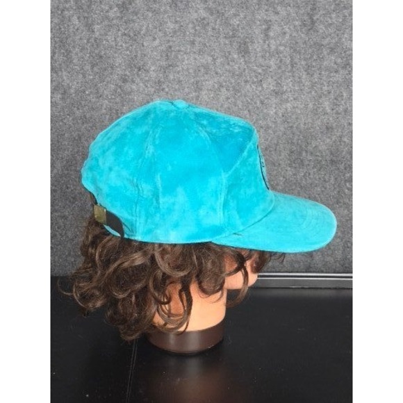 VTG Turquoise Suede Beaver Creek Baseball Cap Adjustable Ski Country Imports - Picture 8 of 9
